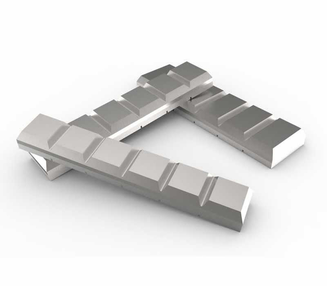 Bloques antidesgaste dobles Domite para protección contra el desgaste y los impactos