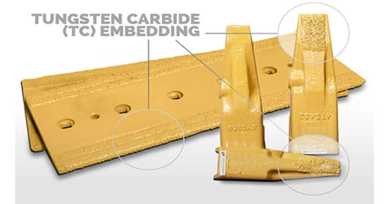 Bordes de carburo soldado o tungsteno superpuesto